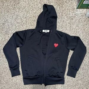 Comme des Garçons women’s heart zip up hoodie